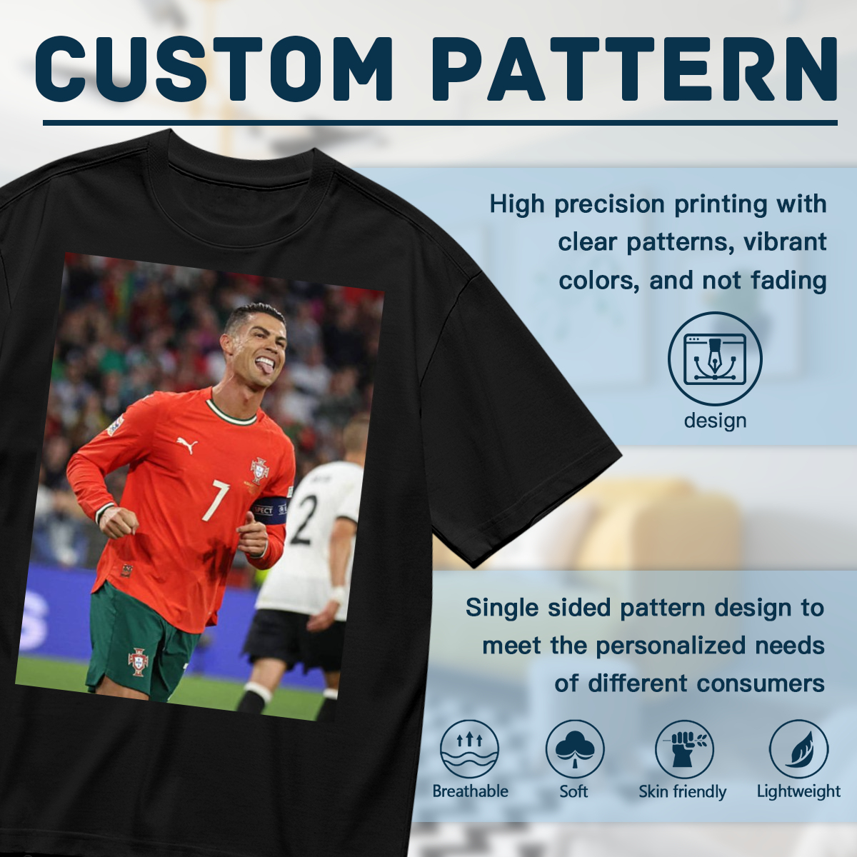 Football Powerful Strikes Football Tee ¨C Perfect for Fans of the Beautiful Game