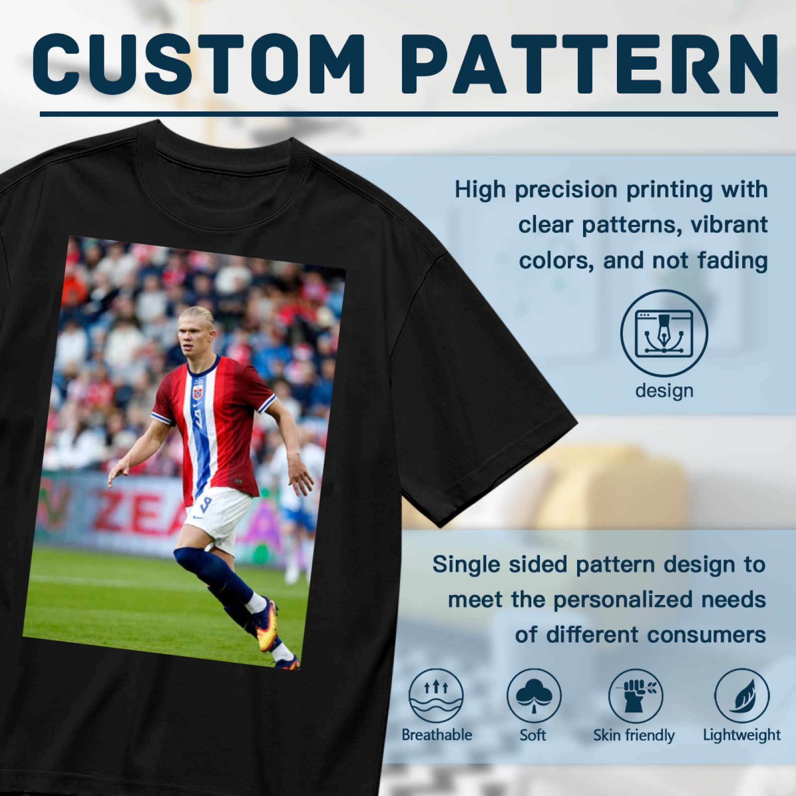 Football Star Action Tee Represent the Power of Soccer