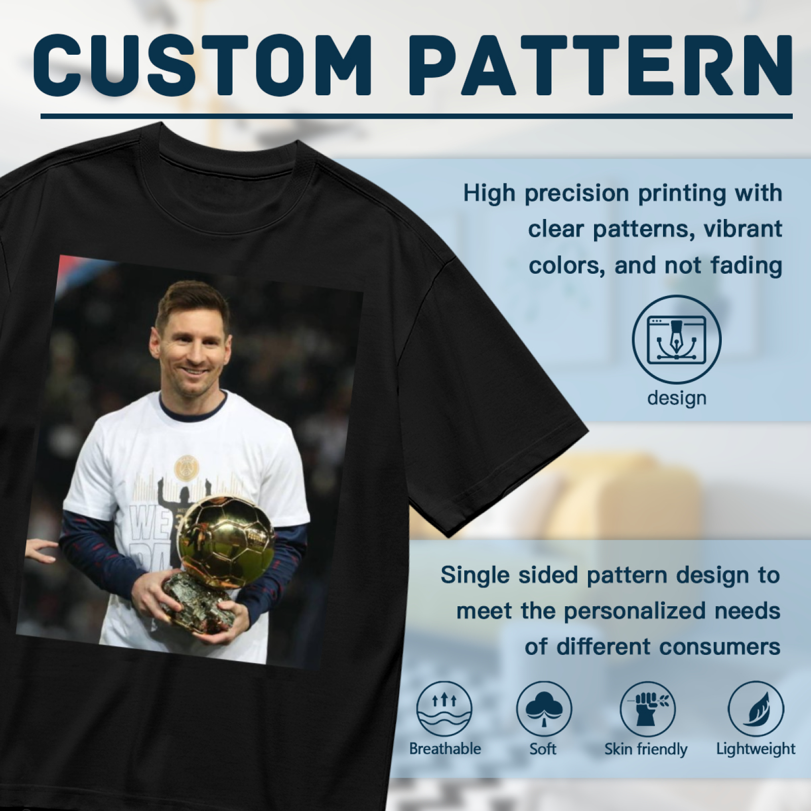Football Powerful Strikes Football Tee Perfect for Fans of the Beautiful Game