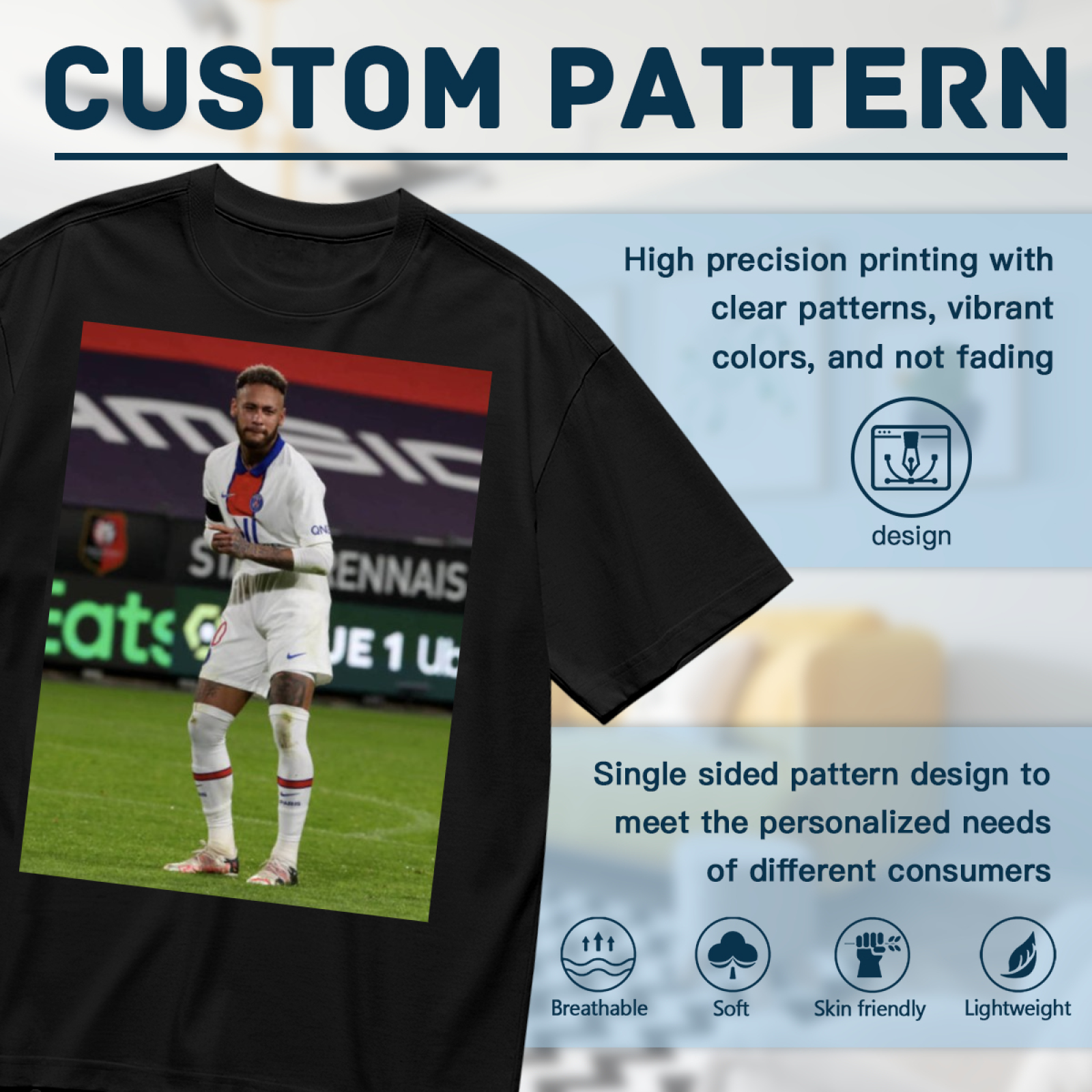 Football Action Hero Graphic Tee Show Your Football Spirit