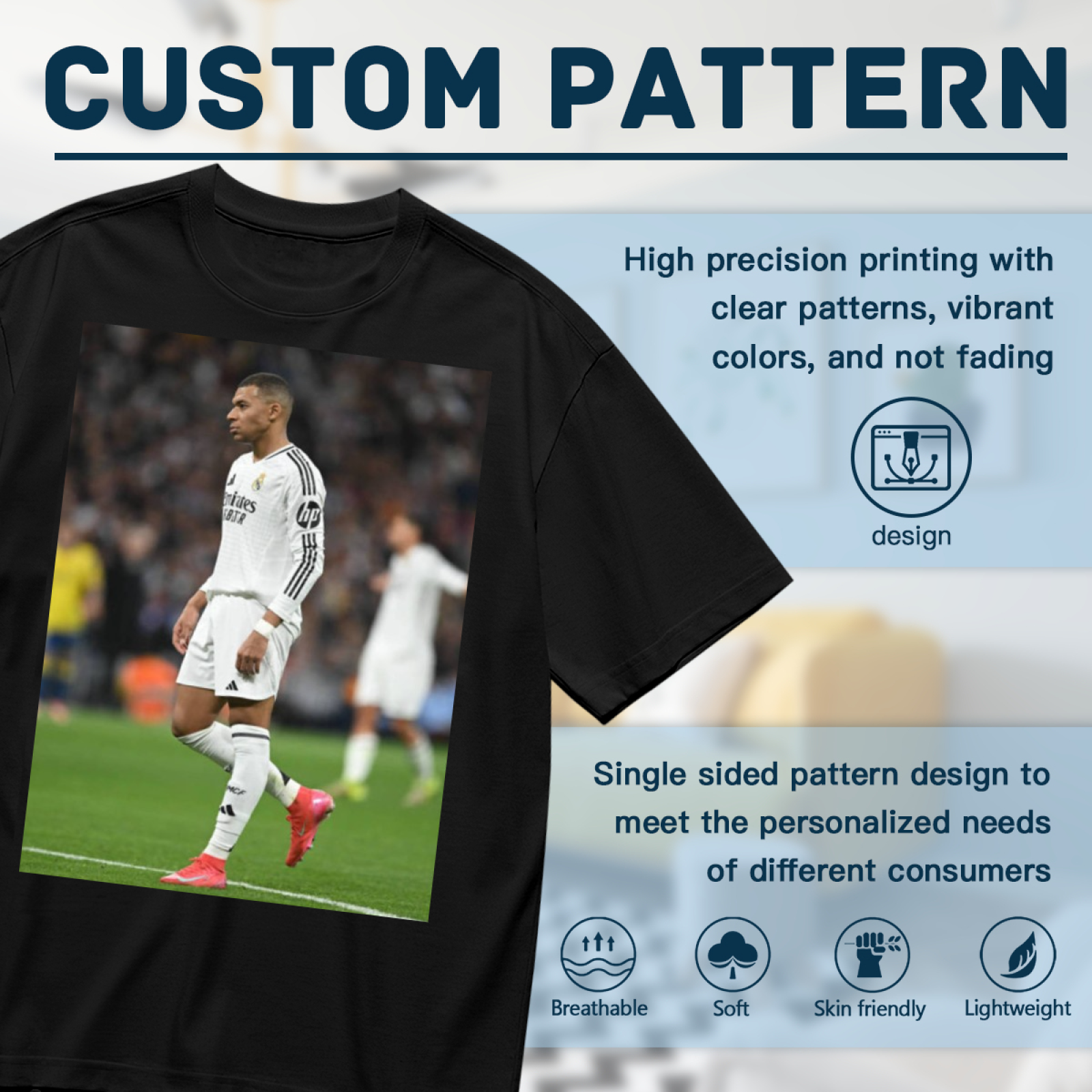 Football Striker Action T-Shirt Celebrate the Thrills of Soccer