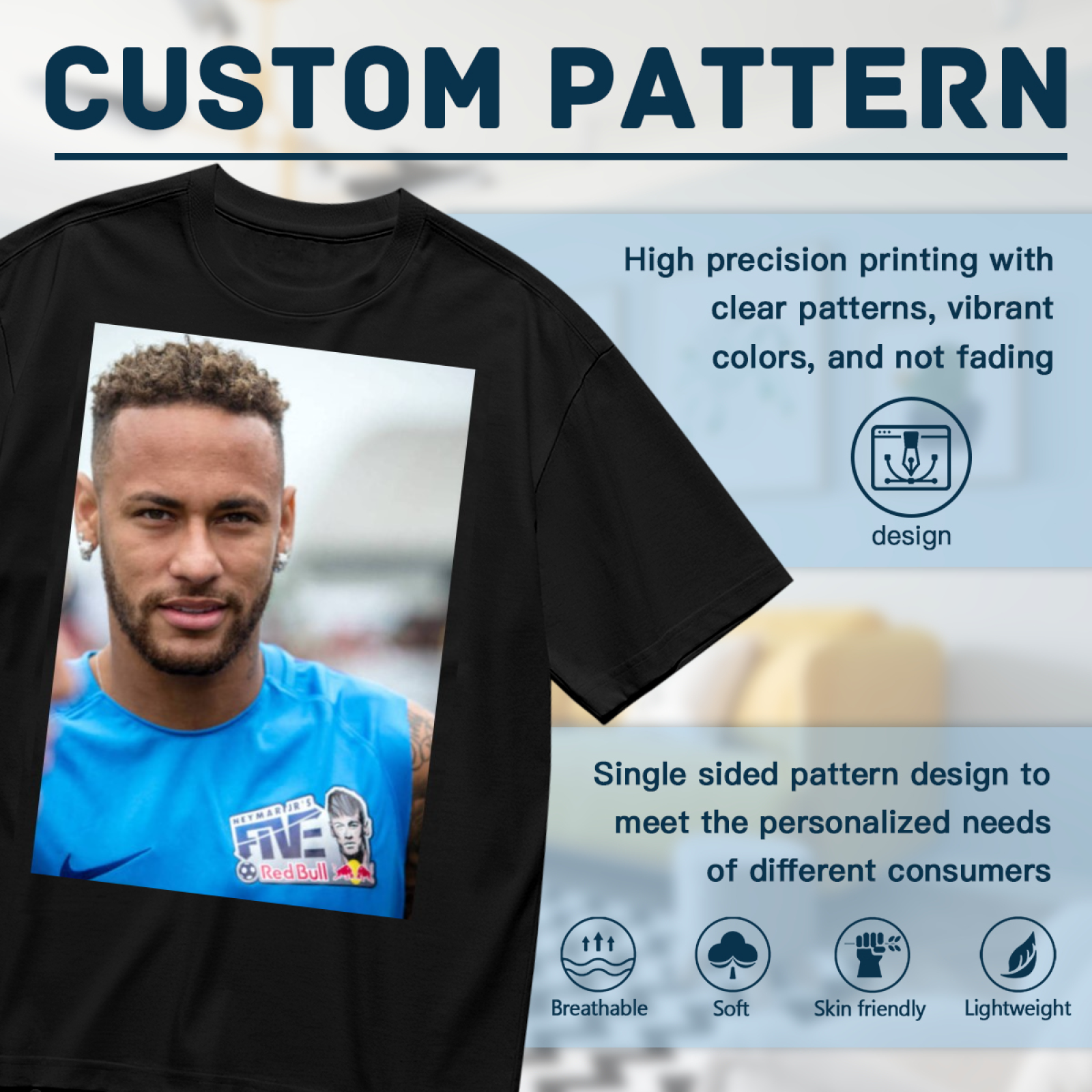 Dynamic Soccer Style Tee Perfect for Football Enthusiasts