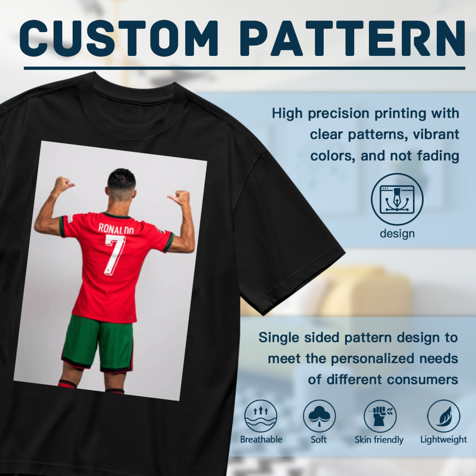 Football Striker Action Tee Represent Your Love for the Sport