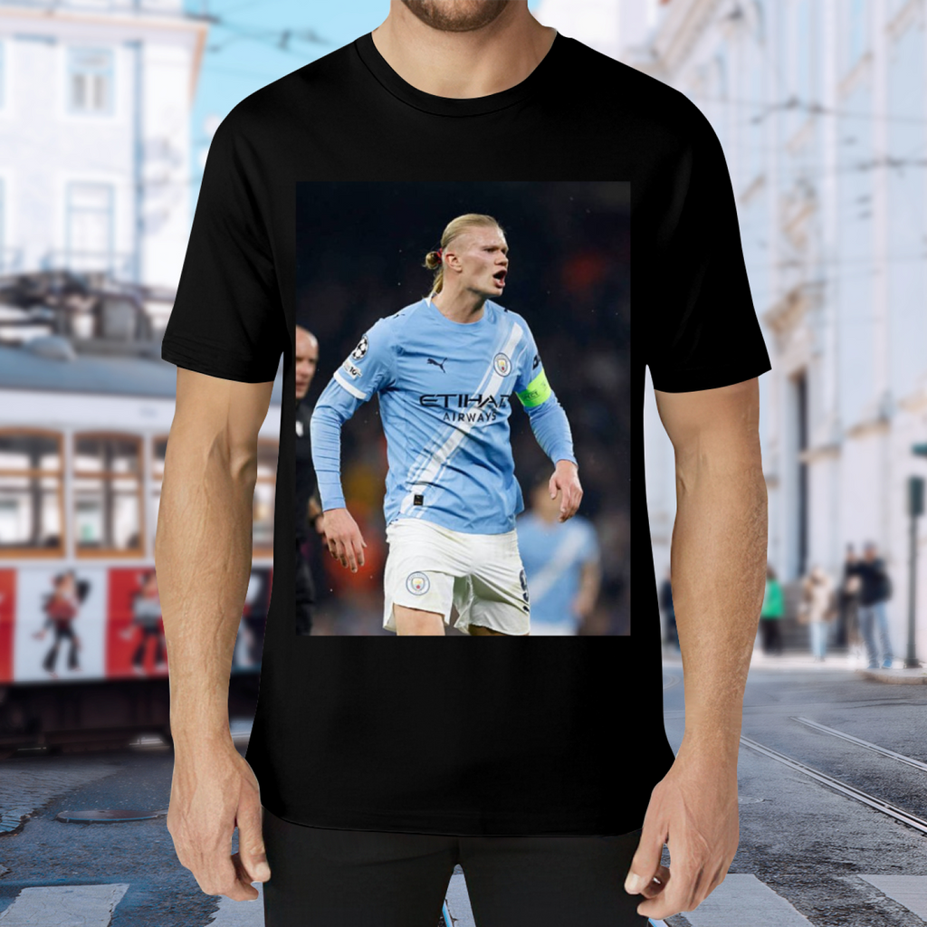 Football Striker Action Tee Wear the Power of Soccer