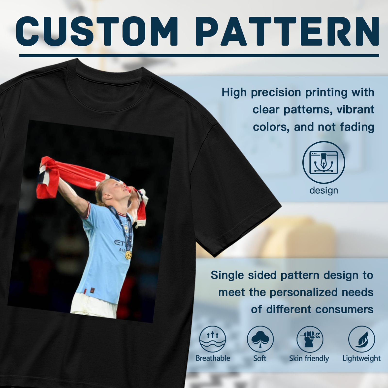 Football Champion Striker Tee Show Your Football Spirit Everywhere