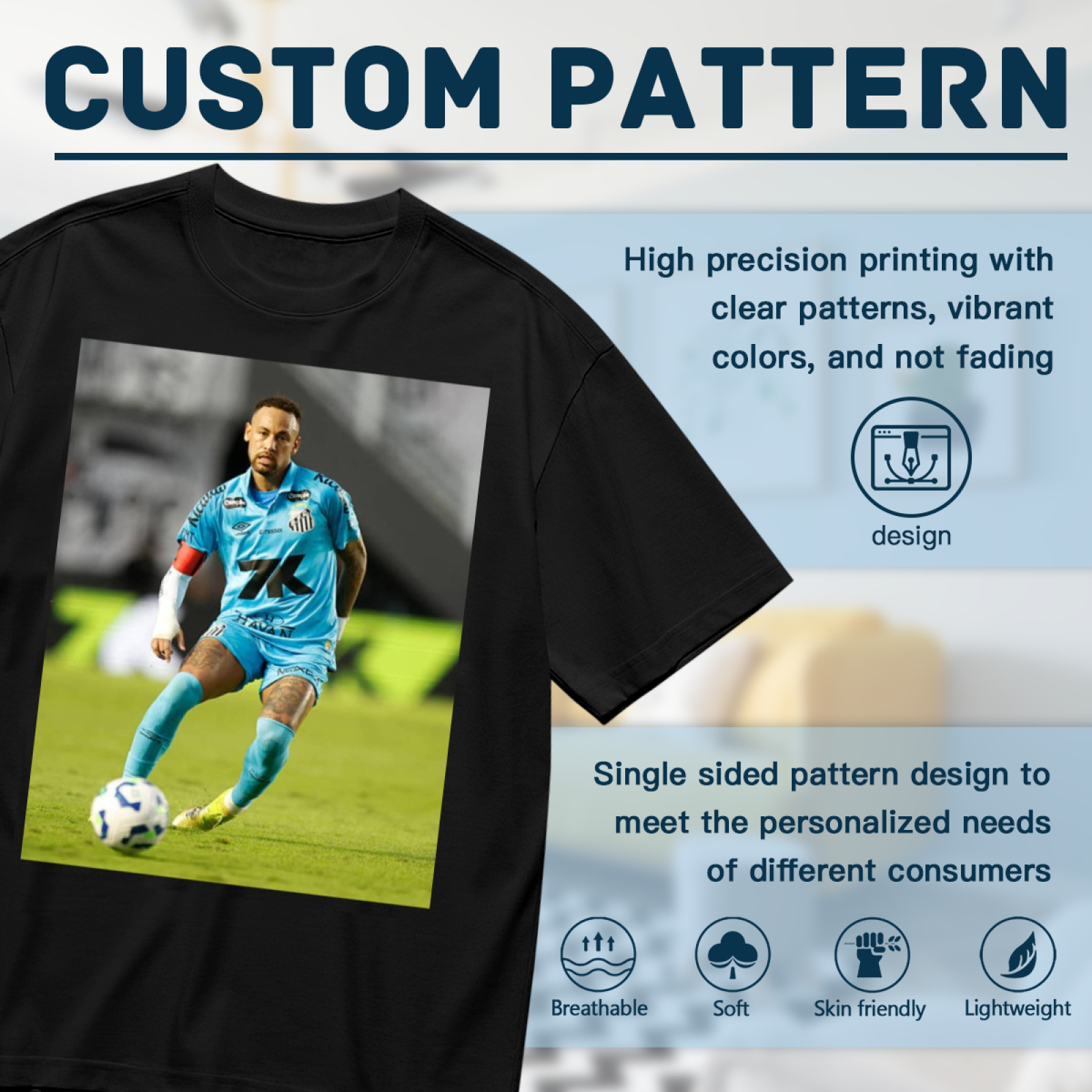 Football Striker Legacy Action Tee Show Your Support for the Beautiful Game