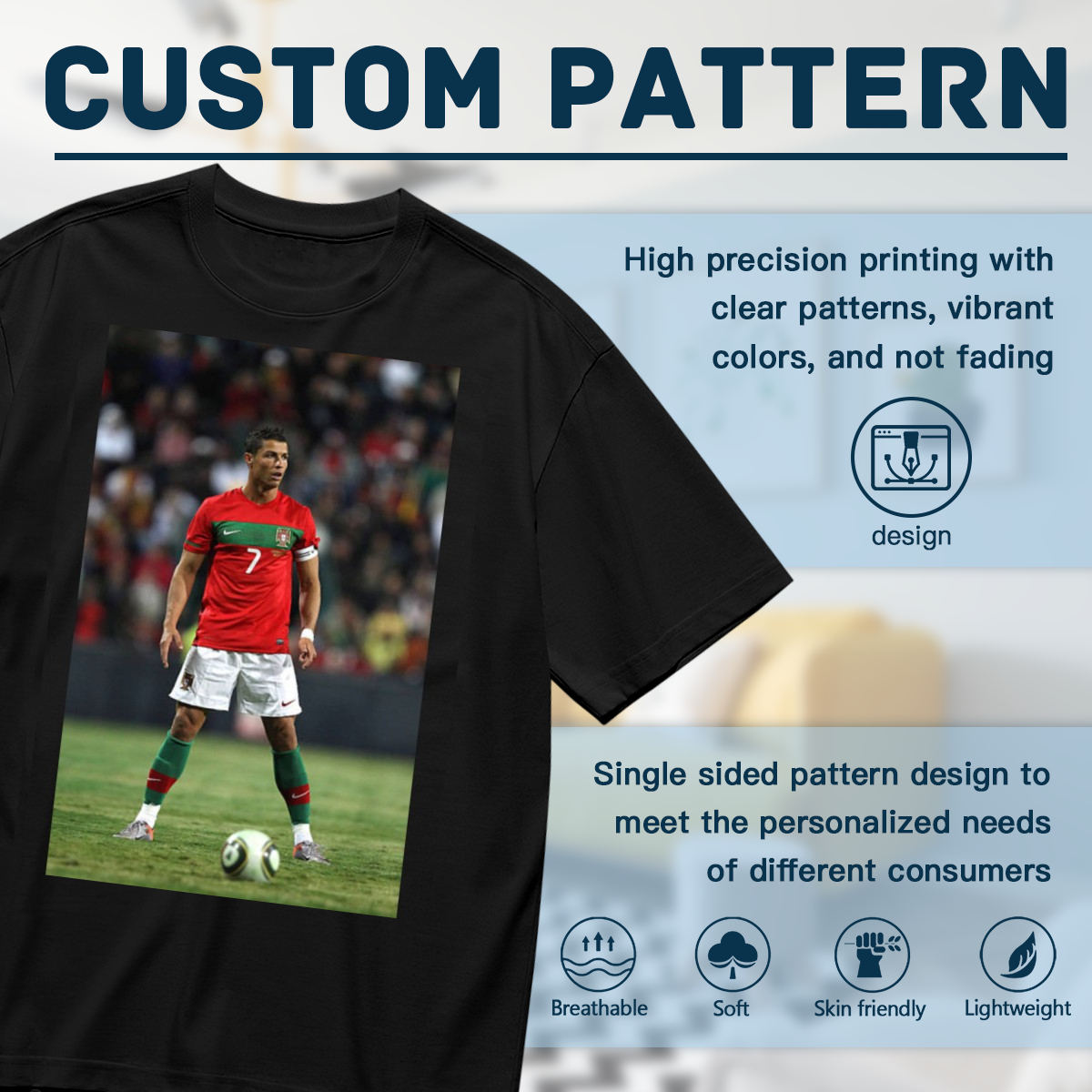 On-the-Field Football T-Shirt ¨C Represent the Heart of Soccer