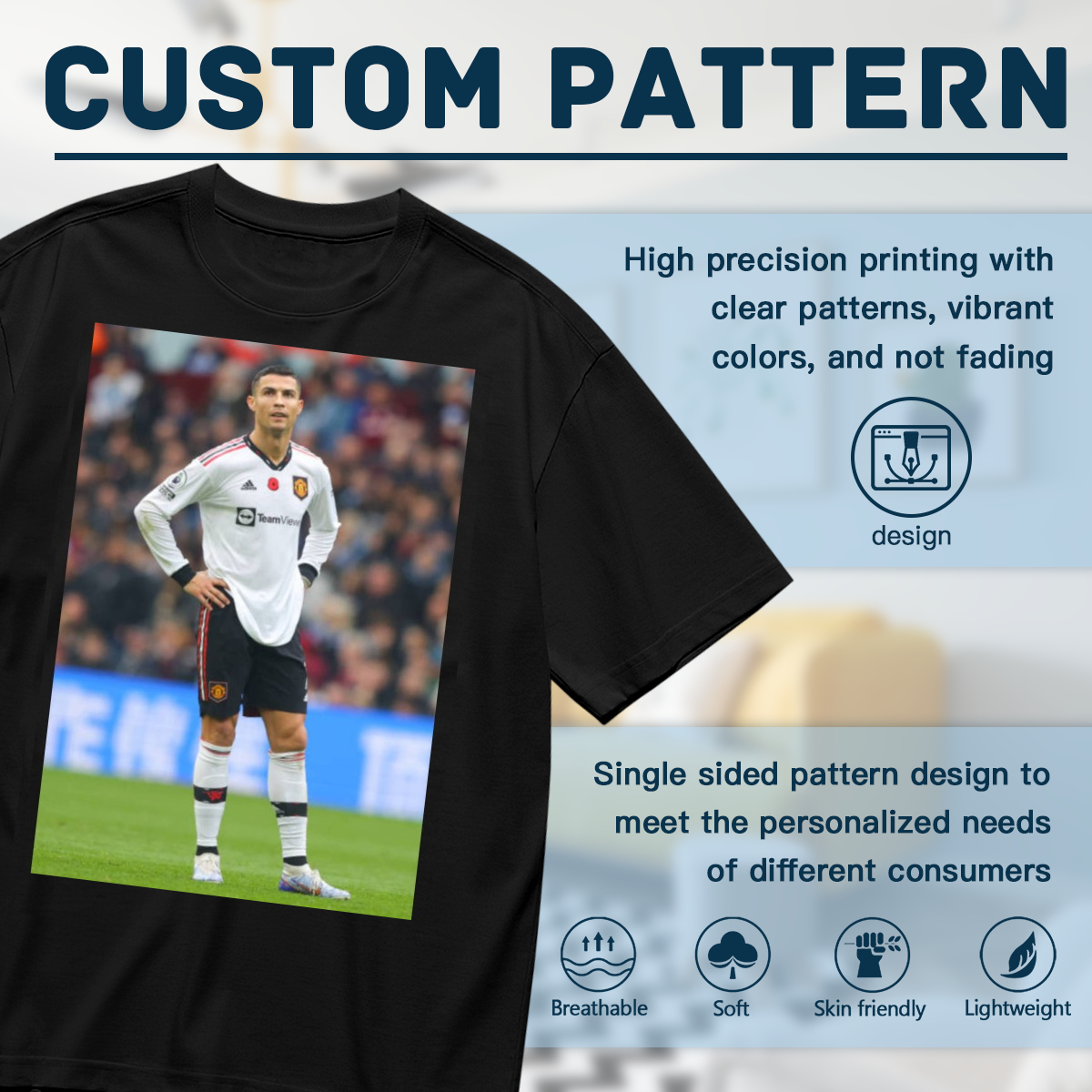 Dynamic Soccer Style Tee ¨C Perfect for Football Enthusiasts
