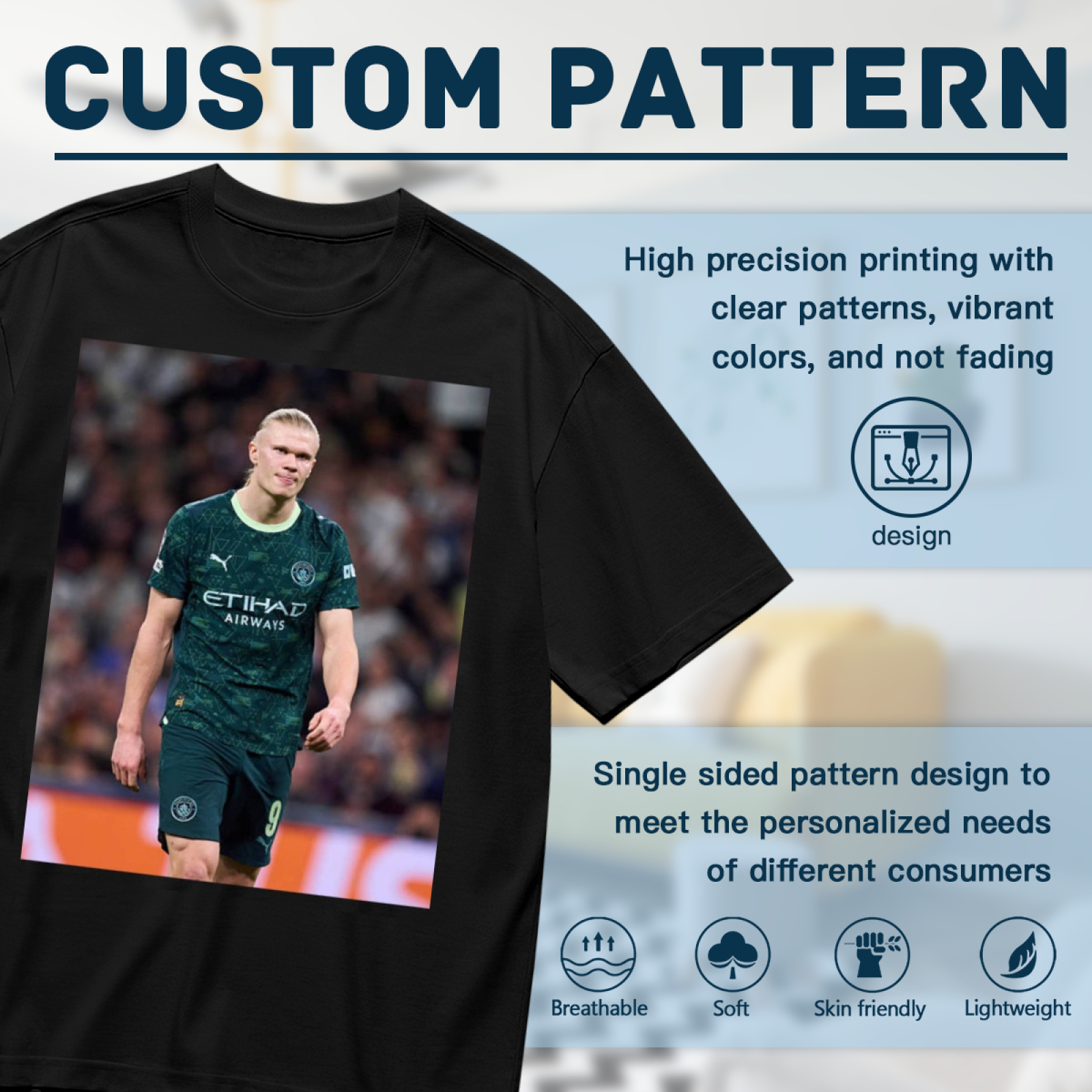 Football Striker Star Tee Show Your Football Support Every Day